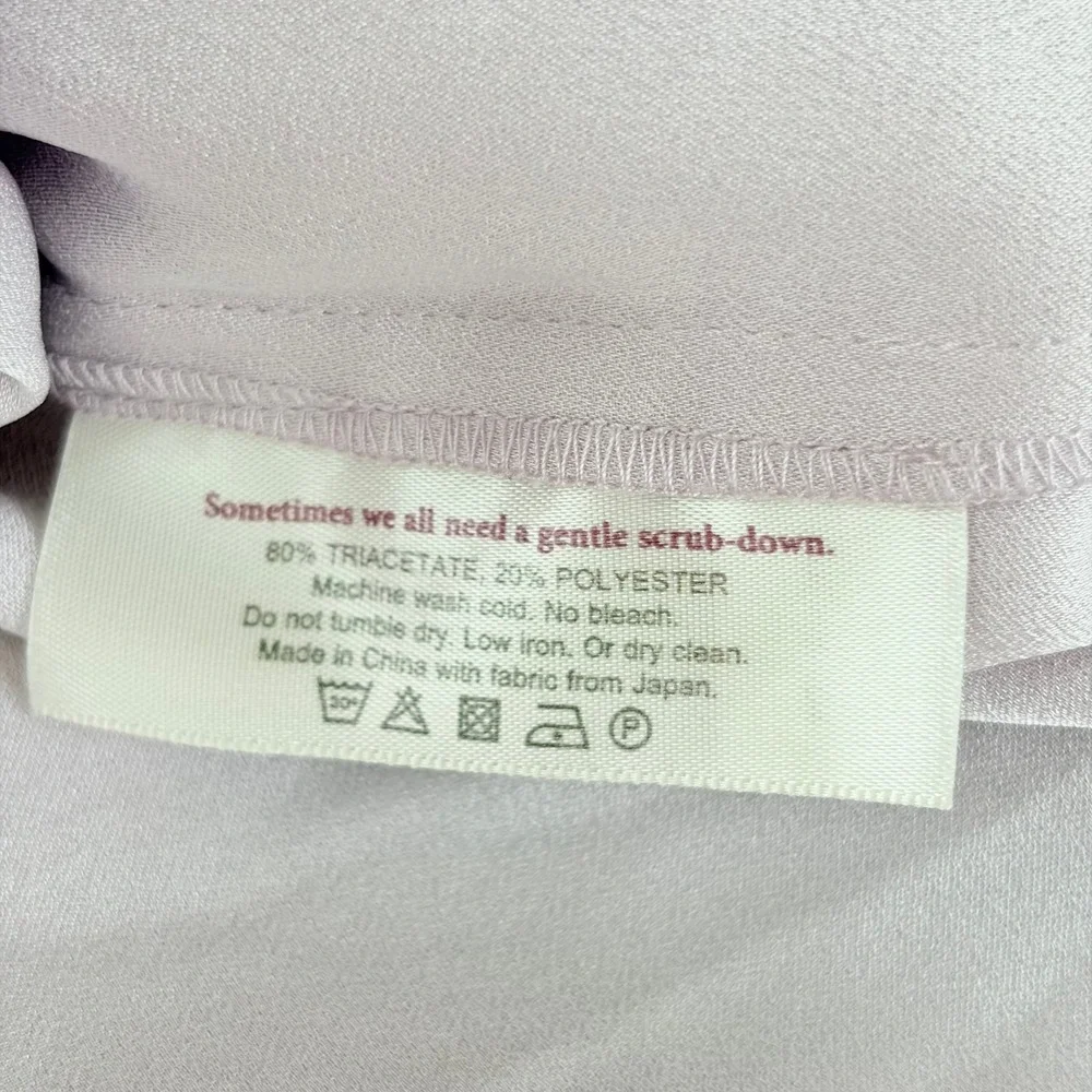 MM.LaFleur The Bourgeois Blouse Small Lavender Asymmetrical Draped Blouse